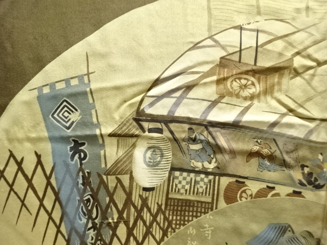 JAPANESE KIMONO / ANTIQUE MENS HAORI (PARTS DISASSEMBLED) / SILK / TSUMUGI / PEOPLE IN THE PAST